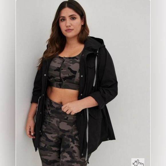 torrid Jackets & Blazers - NEW TORRID 3X Happy Camper Zip Front Active Anorak Black $95 coat jacket NWT